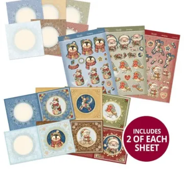 Delightful Patchwork Pals at Christmas Decoupage Card Kit
